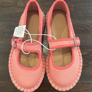 Pink Canvas Mary Jane Kids Shoes